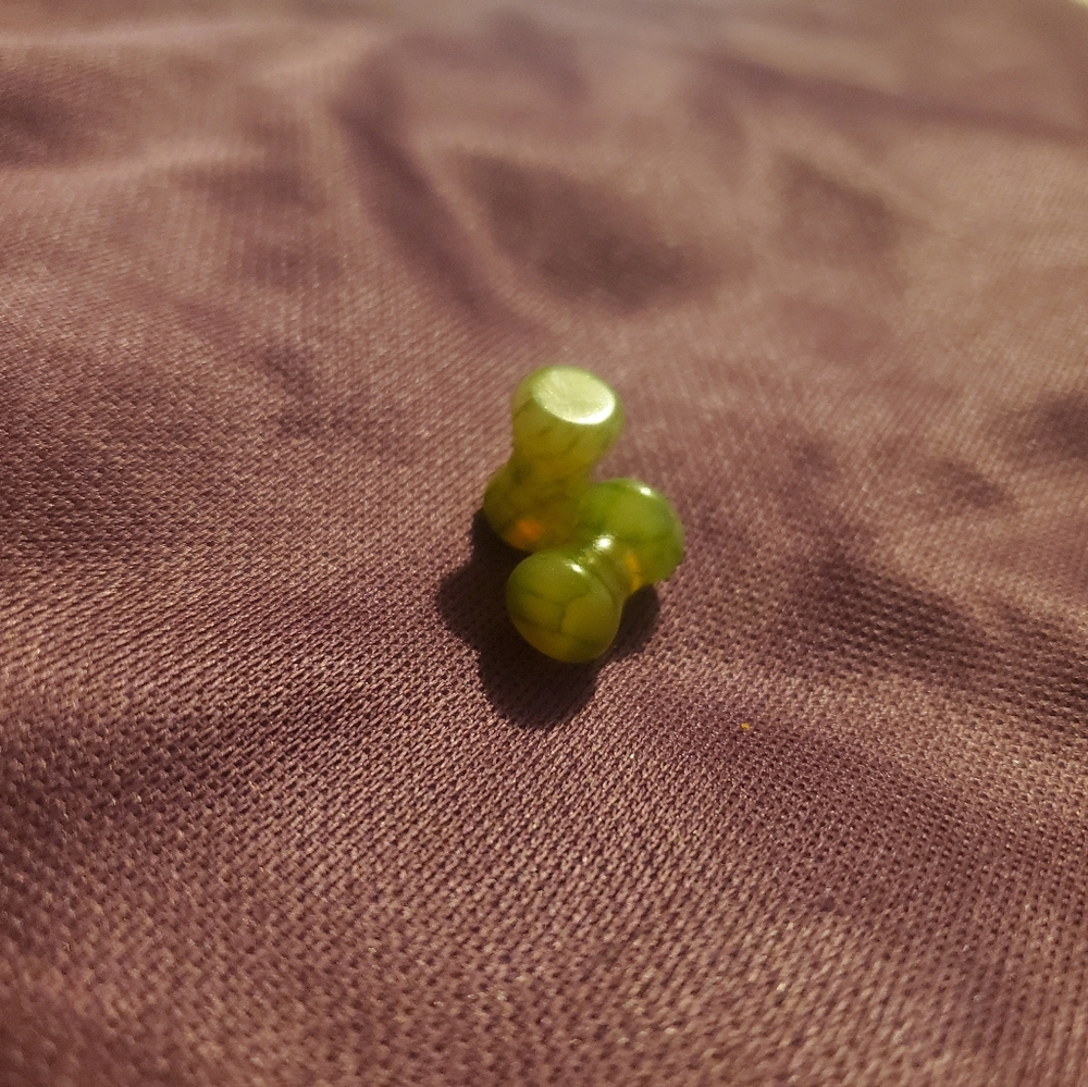 Green monster agate saddle plugs